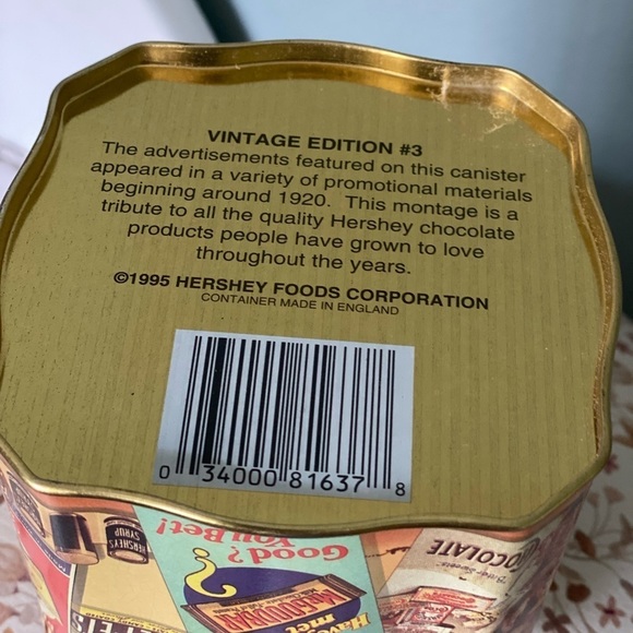 𝅺1995 Hershey’s Vintage Tin Box Collectible - Picture 5 of 7